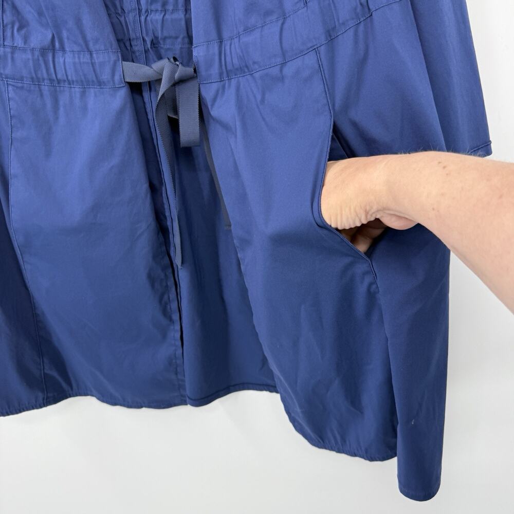 Lafayette 148 Topper Jacket 1X Tie Cinch Navy Blue 3/4 Sleeve Lightweight - Picture 5 of 13